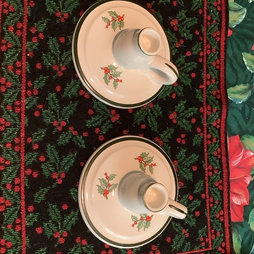 Elegant Holly Candle Holders